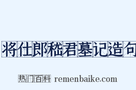 将仕郎嵇君墓记造句是什么意思的图片